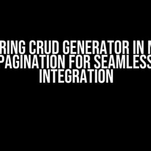 Mastering CRUD Generator in NestJS: Disable Pagination for Seamless Data/UI Integration