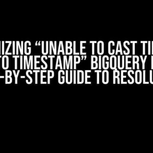 The Agonizing “Unable to Cast Timestamp String to Timestamp” BigQuery Error: A Step-by-Step Guide to Resolution